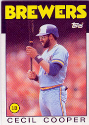 1986 Topps Baseball Cards      385     Cecil Cooper
